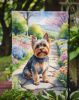 Yorkshire Terrier Spring Path Garden Flag Mailbox Flag Decorative Yard Flag Banner Outside Patio Artwork Yard Flower Beds, Garden Size, Multicolor