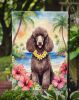 Chocolate Poodle Luau Garden Flag Mailbox Flag Decorative Yard Flag Banner Outside Patio Artwork Yard Flower Beds, Garden Size, Multicolor