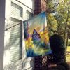 Montana Bitterroot in Watercolor House Flag Large Porch Sleeve Pole Decorative Outside Yard Banner Artwork Wall Hanging, Polyester, House Size