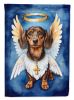 Dachshund My Angel Garden Flag Mailbox Flag Decorative Yard Flag Banner Outside Patio Artwork Yard Flower Beds, Garden Size, Multicolor
