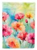 Carnations in Watercolor House Flag Large Porch Sleeve Pole Decorative Outside Yard Banner Artwork Wall Hanging, Polyester, House Size, Multicolor