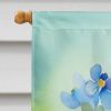 Alaska Forget-me-nots in Watercolor House Flag Large Porch Sleeve Pole Decorative Outside Yard Banner Artwork Wall Hanging, Polyester, House Size