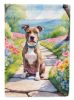 Pit Bull Terrier Spring Path Garden Flag Mailbox Flag Decorative Yard Flag Banner Outside Patio Artwork Yard Flower Beds, Garden Size, Multicolor