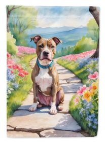 Pit Bull Terrier Spring Path Garden Flag Mailbox Flag Decorative Yard Flag Banner Outside Patio Artwork Yard Flower Beds, Garden Size, Multicolor (Default: Default)