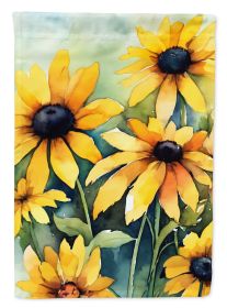 Maryland Black-Eyed Susans in Watercolor House Flag Large Porch Sleeve Pole Decorative Outside Yard Banner Artwork Wall Hanging, Polyester, House Size (Default: Default)