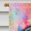 Yellow Labrador Hippie Dawg House Flag Large Porch Sleeve Pole Decorative Outside Yard Banner Artwork Wall Hanging, Polyester, House Size, Multicolor