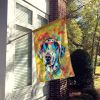 Dalmatian Hippie Dawg House Flag Large Porch Sleeve Pole Decorative Outside Yard Banner Artwork Wall Hanging, Polyester, House Size, Multicolor