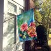 New York Roses in Watercolor House Flag Large Porch Sleeve Pole Decorative Outside Yard Banner Artwork Wall Hanging, Polyester, House Size, Multicolor
