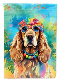 Cocker Spaniel Hippie Dawg House Flag Large Porch Sleeve Pole Decorative Outside Yard Banner Artwork Wall Hanging, Polyester, House Size, Multicolor (Default: Default)