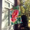 Alabama Camellia in Watercolor House Flag Large Porch Sleeve Pole Decorative Outside Yard Banner Artwork Wall Hanging, Polyester, House Size