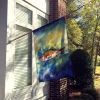 Trout House Flag Large Porch Sleeve Pole Decorative Outside Yard Banner Artwork Wall Hanging, Polyester, House Size, Multicolor