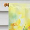 Daffodils in Watercolor House Flag Large Porch Sleeve Pole Decorative Outside Yard Banner Artwork Wall Hanging, Polyester, House Size, Multicolor