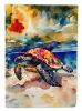 Loggerhead Sea Turtle House Flag Large Porch Sleeve Pole Decorative Outside Yard Banner Artwork Wall Hanging, Polyester, House Size, Multicolor
