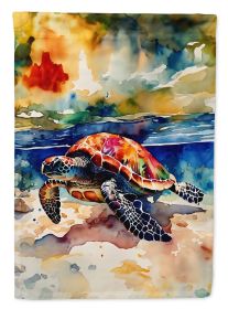 Loggerhead Sea Turtle House Flag Large Porch Sleeve Pole Decorative Outside Yard Banner Artwork Wall Hanging, Polyester, House Size, Multicolor (Default: Default)