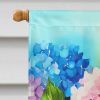 Hydrangeas in Watercolor House Flag Large Porch Sleeve Pole Decorative Outside Yard Banner Artwork Wall Hanging, Polyester, House Size, Multicolor