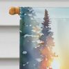 Montana Bitterroot in Watercolor House Flag Large Porch Sleeve Pole Decorative Outside Yard Banner Artwork Wall Hanging, Polyester, House Size