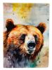 Grizzly Bear House Flag Large Porch Sleeve Pole Decorative Outside Yard Banner Artwork Wall Hanging, Polyester, House Size, Multicolor