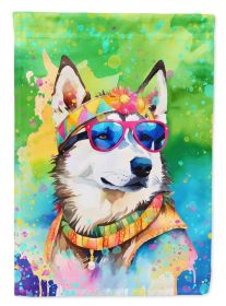 Siberian Husky Hippie Dawg House Flag Large Porch Sleeve Pole Decorative Outside Yard Banner Artwork Wall Hanging, Polyester, House Size, Multicolor (Default: Default)