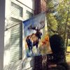 Moose House Flag Large Porch Sleeve Pole Decorative Outside Yard Banner Artwork Wall Hanging, Polyester, House Size, Multicolor