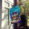 Treasure Chest House Flag Large Porch Sleeve Pole Decorative Outside Yard Banner Artwork Wall Hanging, Polyester, House Size, Multicolor