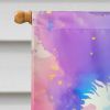Bichon Frise Hippie Dawg House Flag Large Porch Sleeve Pole Decorative Outside Yard Banner Artwork Wall Hanging, Polyester, House Size, Multicolor