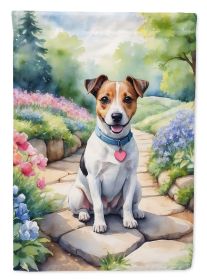 Jack Russell Terrier Spring Path Garden Flag Mailbox Flag Decorative Yard Flag Banner Outside Patio Artwork Yard Flower Beds, Garden Size, Multicolor (Default: Default)