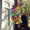 Dachshund Hippie Dawg House Flag Large Porch Sleeve Pole Decorative Outside Yard Banner Artwork Wall Hanging, Polyester, House Size, Multicolor