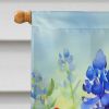 Texas Bluebonnets in Watercolor House Flag Large Porch Sleeve Pole Decorative Outside Yard Banner Artwork Wall Hanging, Polyester, House Size