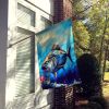 Bluefin Tuna House Flag Large Porch Sleeve Pole Decorative Outside Yard Banner Artwork Wall Hanging, Polyester, House Size, Multicolor
