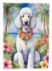 White Poodle Luau Garden Flag Mailbox Flag Decorative Yard Flag Banner Outside Patio Artwork Yard Flower Beds, Garden Size, Multicolor