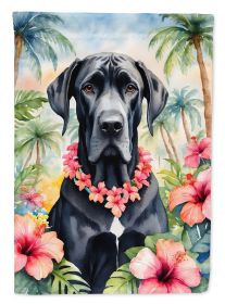 Great Dane Luau Garden Flag Mailbox Flag Decorative Yard Flag Banner Outside Patio Artwork Yard Flower Beds, Garden Size, Multicolor (Default: Default)