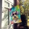 Schnauzer Hippie Dawg House Flag Large Porch Sleeve Pole Decorative Outside Yard Banner Artwork Wall Hanging, Polyester, House Size, Multicolor