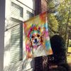 Chihuahua Hippie Dawg House Flag Large Porch Sleeve Pole Decorative Outside Yard Banner Artwork Wall Hanging, Polyester, House Size, Multicolor