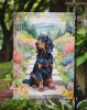 Gordon Setter Spring Path Garden Flag Mailbox Flag Decorative Yard Flag Banner Outside Patio Artwork Yard Flower Beds, Garden Size, Multicolor