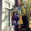 Gorilla House Flag Large Porch Sleeve Pole Decorative Outside Yard Banner Artwork Wall Hanging, Polyester, House Size, Multicolor