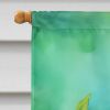 Delaware Peach Blossom in Watercolor House Flag Large Porch Sleeve Pole Decorative Outside Yard Banner Artwork Wall Hanging, Polyester, House Size