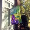 New Jersey Violet in Watercolor House Flag Large Porch Sleeve Pole Decorative Outside Yard Banner Artwork Wall Hanging, Polyester, House Size