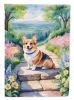 Corgi Spring Path Garden Flag Mailbox Flag Decorative Yard Flag Banner Outside Patio Artwork Yard Flower Beds, Garden Size, Multicolor
