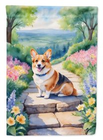 Corgi Spring Path Garden Flag Mailbox Flag Decorative Yard Flag Banner Outside Patio Artwork Yard Flower Beds, Garden Size, Multicolor (Default: Default)