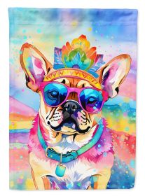 Pug Hippie Dawg House Flag Large Porch Sleeve Pole Decorative Outside Yard Banner Artwork Wall Hanging, Polyester, House Size, Multicolor (Default: Default)
