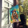 Cocker Spaniel Hippie Dawg House Flag Large Porch Sleeve Pole Decorative Outside Yard Banner Artwork Wall Hanging, Polyester, House Size, Multicolor