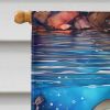 Manatee House Flag Large Porch Sleeve Pole Decorative Outside Yard Banner Artwork Wall Hanging, Polyester, House Size, Multicolor