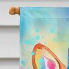 Pug Hippie Dawg House Flag Large Porch Sleeve Pole Decorative Outside Yard Banner Artwork Wall Hanging, Polyester, House Size, Multicolor
