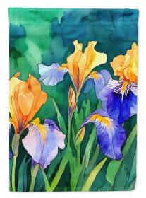 Tennessee Iris in Watercolor House Flag Large Porch Sleeve Pole Decorative Outside Yard Banner Artwork Wall Hanging, Polyester, House Size, Multicolor (Default: Default)
