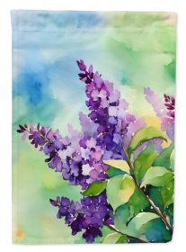 New Hampshire Purple Lilac in Watercolor House Flag Large Porch Sleeve Pole Decorative Outside Yard Banner Artwork Wall Hanging, Polyester, House Size (Default: Default)