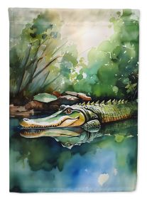 Alligator House Flag Large Porch Sleeve Pole Decorative Outside Yard Banner Artwork Wall Hanging, Polyester, House Size, Multicolor (Default: Default)
