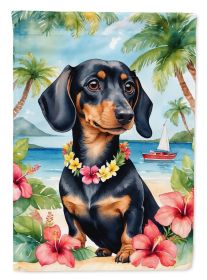 Dachshund Luau Garden Flag Mailbox Flag Decorative Yard Flag Banner Outside Patio Artwork Yard Flower Beds, Garden Size, Multicolor (Default: Default)