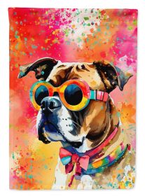 Boxer Hippie Dawg House Flag Large Porch Sleeve Pole Decorative Outside Yard Banner Artwork Wall Hanging, Polyester, House Size, Multicolor (Default: Default)