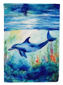 Dolphin House Flag Large Porch Sleeve Pole Decorative Outside Yard Banner Artwork Wall Hanging, Polyester, House Size, Multicolor (Default: Default)