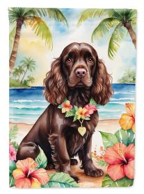 Cocker Spaniel Luau Garden Flag Mailbox Flag Decorative Yard Flag Banner Outside Patio Artwork Yard Flower Beds, Garden Size, Multicolor (Default: Default)
